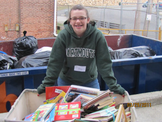 Abby collected over 600 books for her mitzvah project.