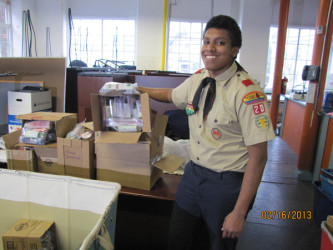 Nathan Collected Hygiene Supplies for His Eagle Scout Project