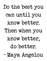 Do the best you can until you know better!