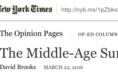 Listening to David Brooks on Middle Age!