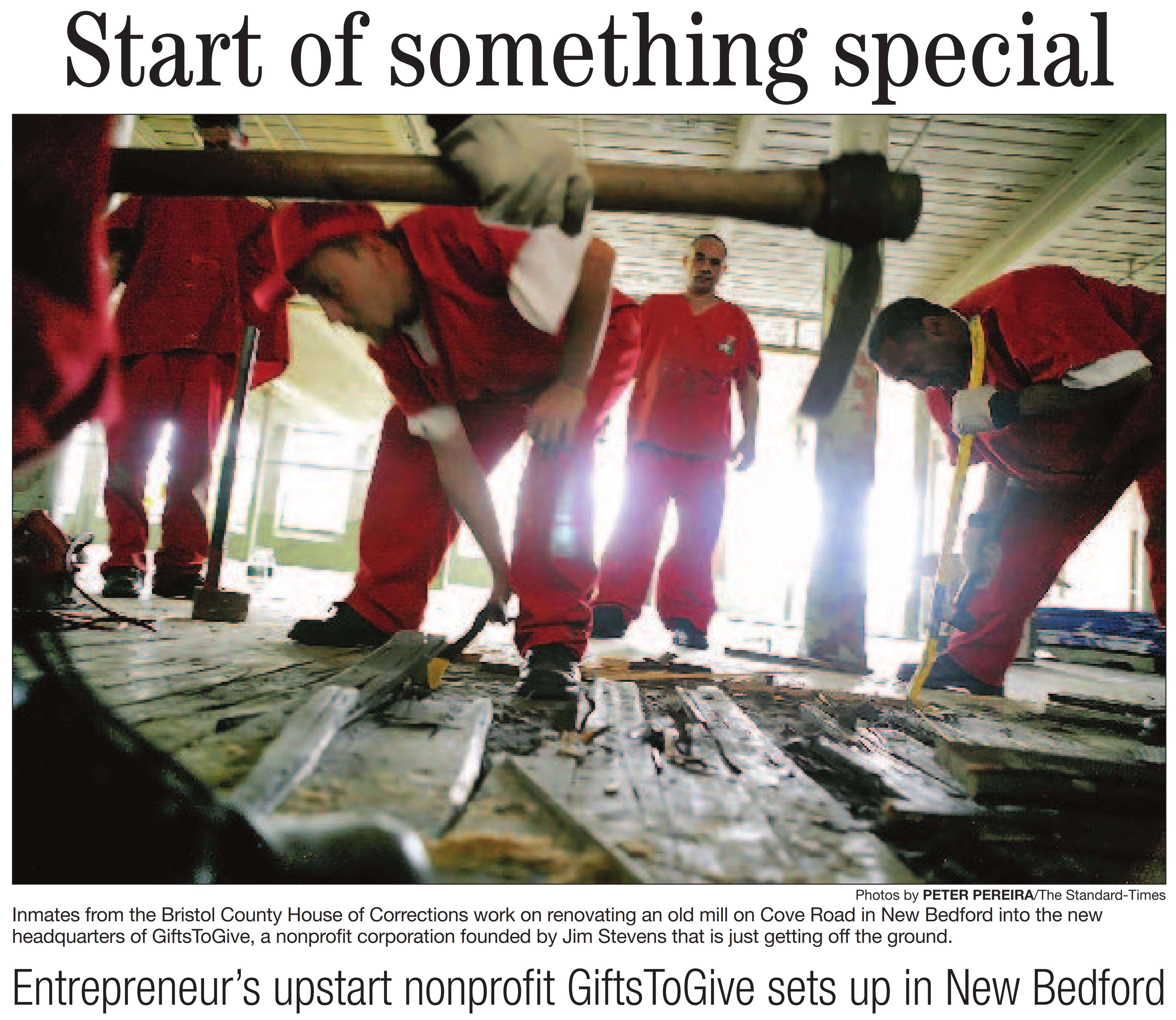 NewBedfordStandardTimes_September16-2008_GiftsToGive_FirstLocalPress_Image