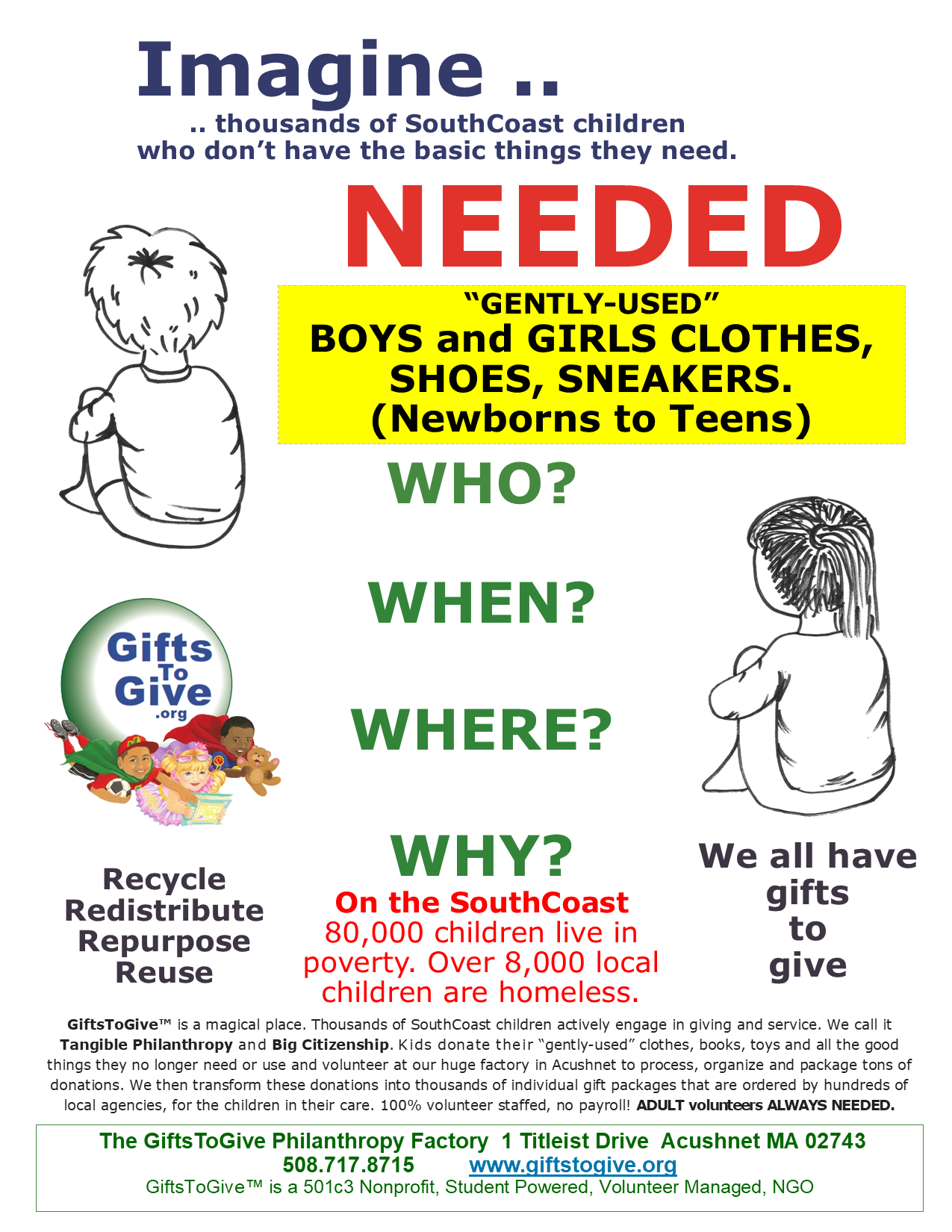 GiftsToGive_Clothes_CollectionDrive_2022 FLYER_Template Children's clothes